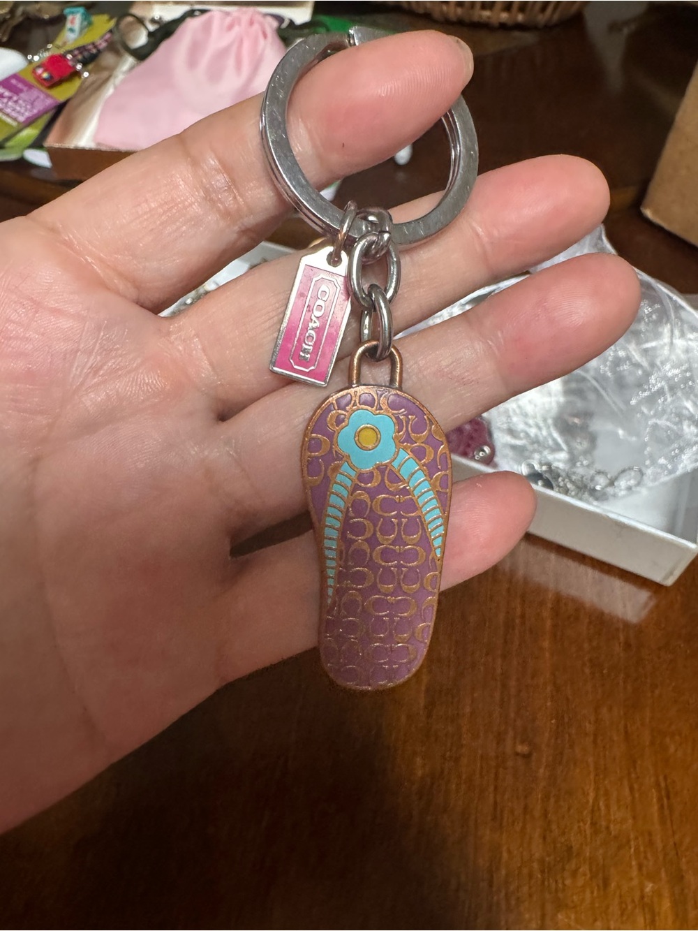 Vintage Coach Flip Flop Keychain/Bag Charm